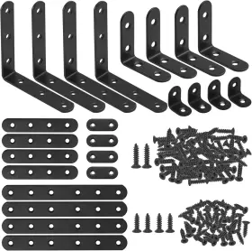 G-1643 Glarks 134pcs Black Corner Brace Set 24pcs L Shape Bracket And Flat