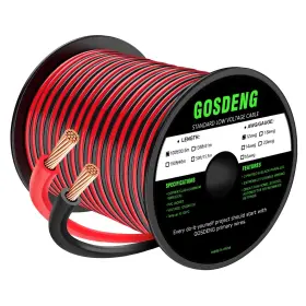 Gd-12ga30.5m Gosdeng 12 Gauge Wire 100ft 2 Conductor Electrical Cable - Red And Black Low Voltag