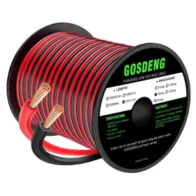 Gd-14ga15.5m Gosdeng 14 Gauge Wire 50ft 2 Conductor Red And Black Pvc 14awg-2c