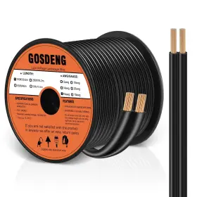 Gosdeng Gd-16lb-30m 16/2 Low Voltage Landscape Wire 100ft Outdoor 16 Gauge Black