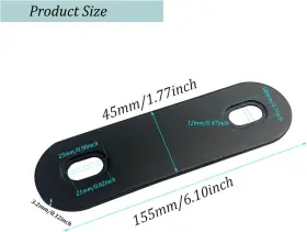 Brace02 Gxeabg 6 Pack Straight Brackets For Wood Brace 6.1 1.77 0.12inch Black #2