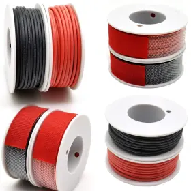Haerkn 704755649018 24 Awg Silicone Electrical Wire Cable 2 Colors 30ft Each Red Black #2