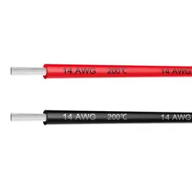 Haerkn 754047498411 Electrical Wire 14 Awg Gauge Silicone Hook 2 Colors Each 10ft Black