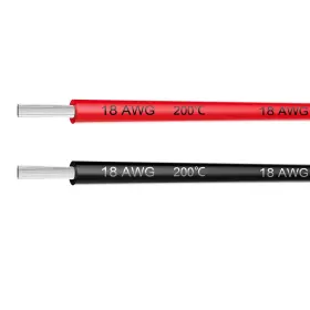 Haerkn 754047498442 Electrical Wire 18 Awg Gauge Silicone Hook 2 Colors Each 10ft Black