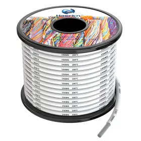 Haerkn 795797989859 14awg Silicone Electrical Wire Cable 30ft White 14 Gauge