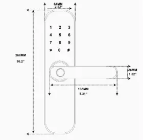 Hfam20b Haifuan Smart Door Lock Digital Unlock With Fingerprints Card Code Right Hand Bt #3