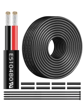 22ga Hanbest 724725430606 22 Gauge Wire 22/2 2 Conductor Electrical Awg 30ft Automotive 12