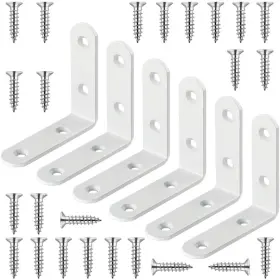 Hanl65w02 Hanfuga White L Bracket 2.5 Inch Stainless Steel L/2.5inch 2.5inch 6pack