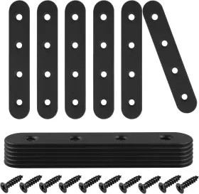 240731 Harskiyer 12 Pcs 4 Inch Straight Bracket Stainless Black X 0.69