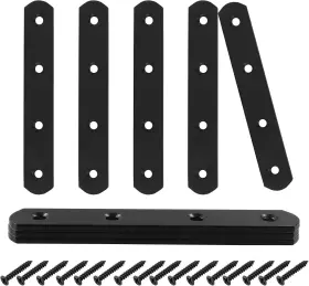 Zq240731-417 Harskiyer 8 Pcs 5 Inch Straight Bracket Stainless Black X 0.8
