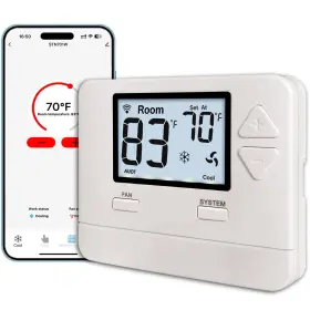 Stn701w Heagstat Wifi Thermostats For Home Single-stage 1heat/ 1cool App Remote Control 7-da