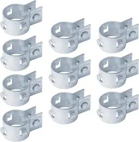 Gd147-t10 Heneng 10 Pcs Brace Bands For 1-7/8 Inch 48mm Od Fence End Post Pipe Straps Silver
