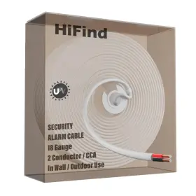 Hifind H-al-18/2-500ft 18 Gauge 2 Conductor Low Voltage Wire 500 Ft Uv White