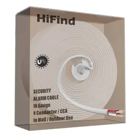 H-al-18 Hifind H-al-18/4-200ft 18 Gauge 4 Conductor Low Voltage Wire 200 Ft Uv 200ft White