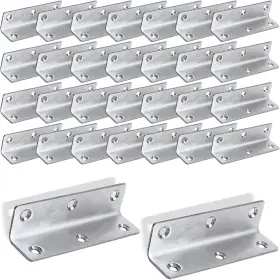 Hpab-3008 High-pq 30pcs 304 Stainless Steel Angle Brackets 90 Degree L 4x4x1in Silver