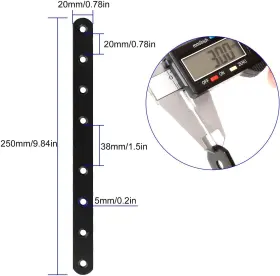 Hnbun 745681781823 12pcs Black Mending Plate 10 Inch Flat Straight Braces Heavy Duty 250mm #2