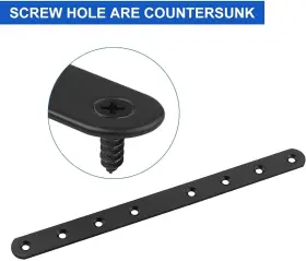 Hnbun 745681781823 12pcs Black Mending Plate 10 Inch Flat Straight Braces Heavy Duty 250mm #3