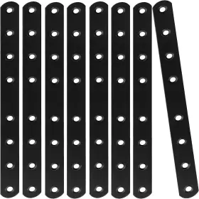 Hnbun 745681781823 12pcs Black Mending Plate 10 Inch Flat Straight Braces Heavy Duty 250mm