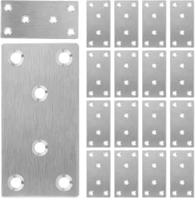 Hnbun 745681781830 30pcs Mending Bracket Plate Heavy Duty Stainless Steel Straight Silver