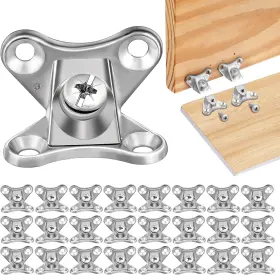 557004 Hofurme 24 Pcs L Bracket Detachable Corner Brace Removable Heavy Duty Silver