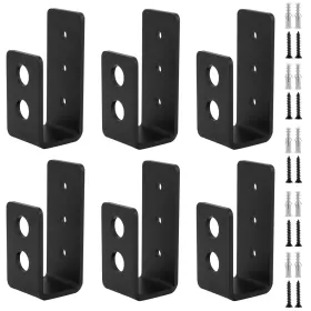 Hoigon-07111142 Hoigon 6 Pack 2 X 4 Inch Door Barricade Brackets Heavy Duty Drop Open Bar Ho