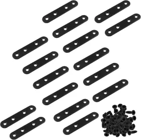 Hordion 202311202368 16pcs 3 Inch Straight Bracket Stainless Steel Brace 3-80mm Black
