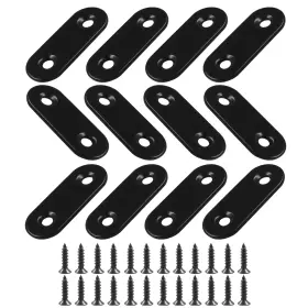 Zc202311202362 Hordion 12pcs 1.5 Inch Straight Bracket Stainless Steel Black