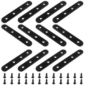 Zc202311202369 Hordion 12pcs 4 Inch Straight Bracket Stainless Steel Brace Black