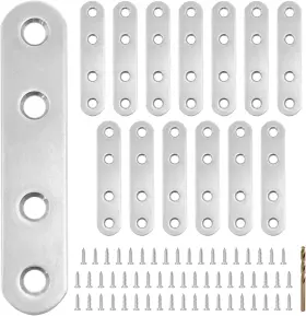 Wxjm-180d76l Houyitou 14pcs 2.99 Inch X 0.63 Straight Flat Brace 76 16 Mm/2.99 In Silver