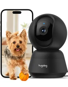 Hu-pwr6p-b Hugolog 3k 5mp Indoor Pan/tilt Security Camera With Auto-focus Ideal For Baby