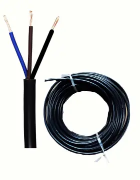 Hy003 Hy Tec Rvv Cable Extension Cord Copper Wire 3 Core 0.75mm 18awg Black Blue