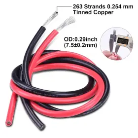 Igreely 1015-6awg 6 Gauge Wire Awg Electrical Cable Tinned 6awg 20ft Black&red #2