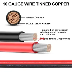 Gsc-10g-30 Igreely 10 Gauge Wire - 30 Ft Red And 10awg Black #2