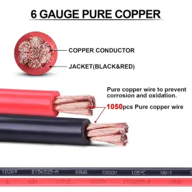 Ig-elew-fl-610 Igreely Flexible 6 Gauge Wire 10 Feet Stranded Oxygen Free Copper 6awg 10ft #3