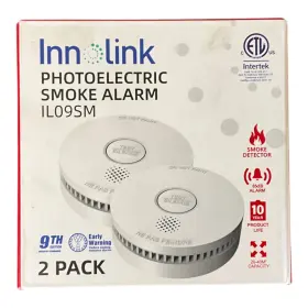 Il09sm-2 Innolink Smoke Detector Photoelectric 9v Battery 10yr Life Fire Alarm