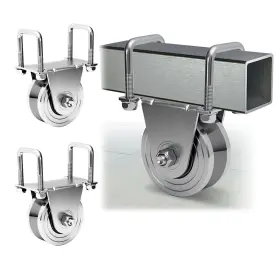 Usx3-34034 Inracity 2 Pack 4 Inch V-groove Slide Gate Wheel Kit Heavy Duty Solid Steel Dual Sealed B