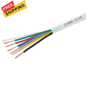 6125 Installercctv 22 Awg 6 Conductors Shielded Security Alarm Wire Cable Grey