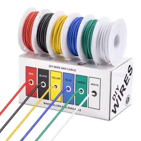 Inventr.io 860009652040 22 Awg Wires 6 Different Colored 180ft Total Gauge Electronic Pvc Mixed