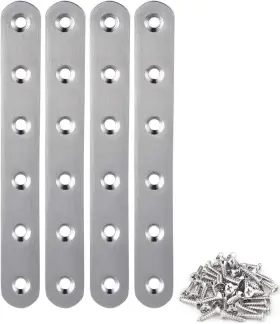 Zt190410 Iziusy 4 Pieces Stainless Steel Straight Brace 6.1 X 0.7 Inch 156 Silver