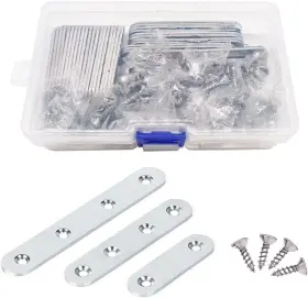 Js032 Jarshtime Mending Plate 35 Pcs Stainless Steel Straight Joining Brace Bracket Silver