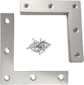 X3.15 Jenswill 701063997978 10pcs 80x80mm/3.15 Inch Flat L Shape Corner Braces 80mm 3.15 Silver
