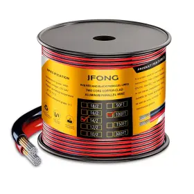 Jfong-cca2468-2c14g100ft Jfong 14 Gauge Wire 100ft 14/2 Red Black Electrical 14awg 2 Cord