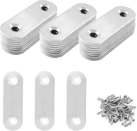 2022040908 Jiozermi 24 Pcs Straight Brace Flat Silver 2 Inch X 0.6
