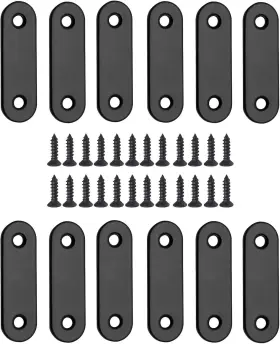 Hjs2020012708 Jiozermi 12 Pcs Straight Brace Black 2 Inch X 0.6 Matte