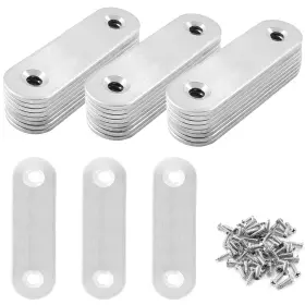 Hjs2022040909 Jiozermi 24 Pcs Straight Brace Flat Silver 2.4 Inch X 0.6
