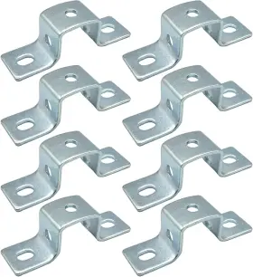 Jl-4955 Jltph 8 Pack U Shaped Strut Connector Bracket 5 Hole 1-3/4 Inch X1-1/2 Silver