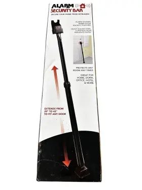Jb5322 Jobar Alarm Security Bar Non Skid 29 Inch To 43 Door Adjustable Barking Or Sound