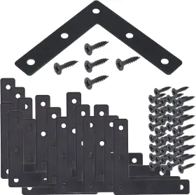 Ch-22-8-35 Joyangy 20pcs Black L Flat Shape Braces Corner Bracket 80x80 Mm