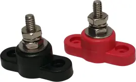 Jquad 859668006547 1/4 Inch Battery Power And Ground Insulated Stainless Red Black Set