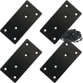Ykyppb04-b100 Jubeiju 4 Pcs Black Flat Mending Plate Stainless Steel Bracket X 2 Inch